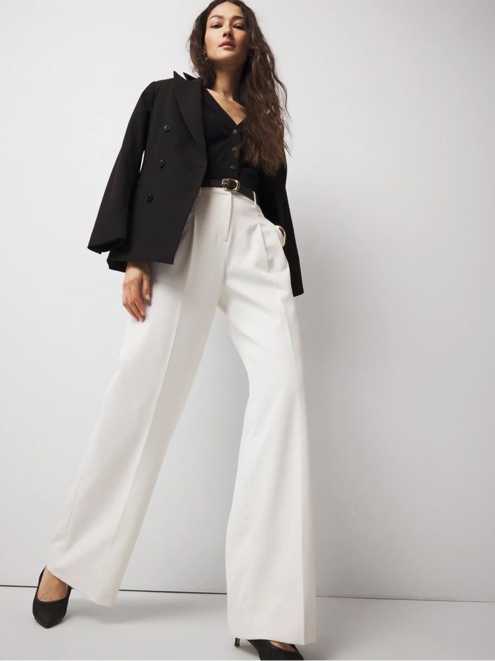 White House Black Market Off White Wide Leg Pants Trousers New With Tags Ivory